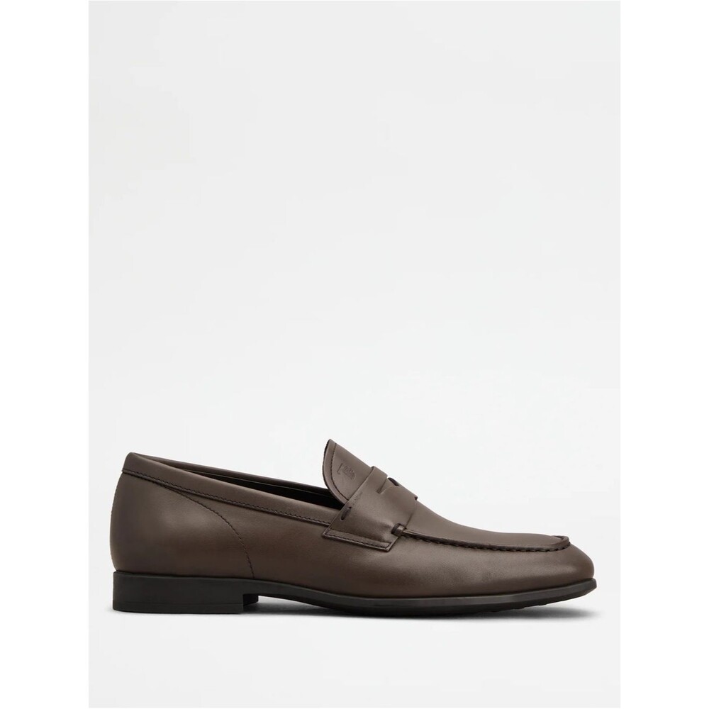 Tod’s Penny Loafers Calfskin Leather Brown Size 11.5
